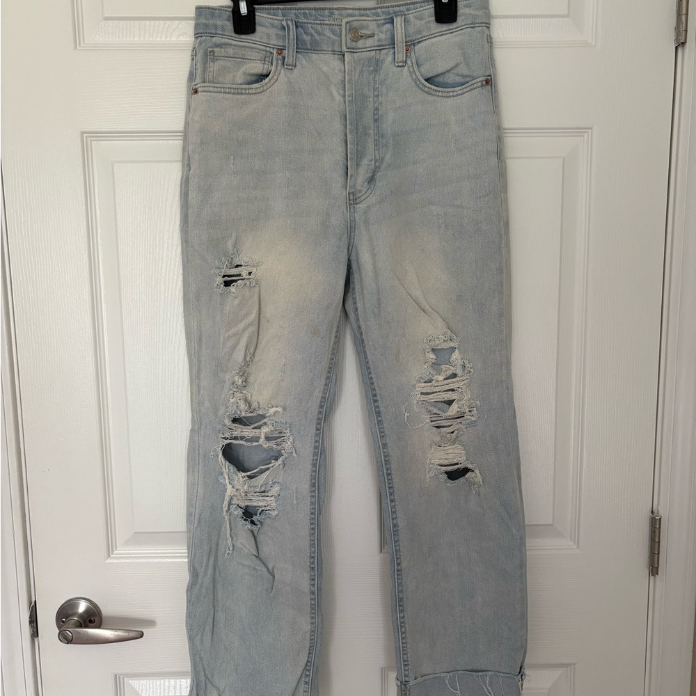 Distressed Light Blue Jeans